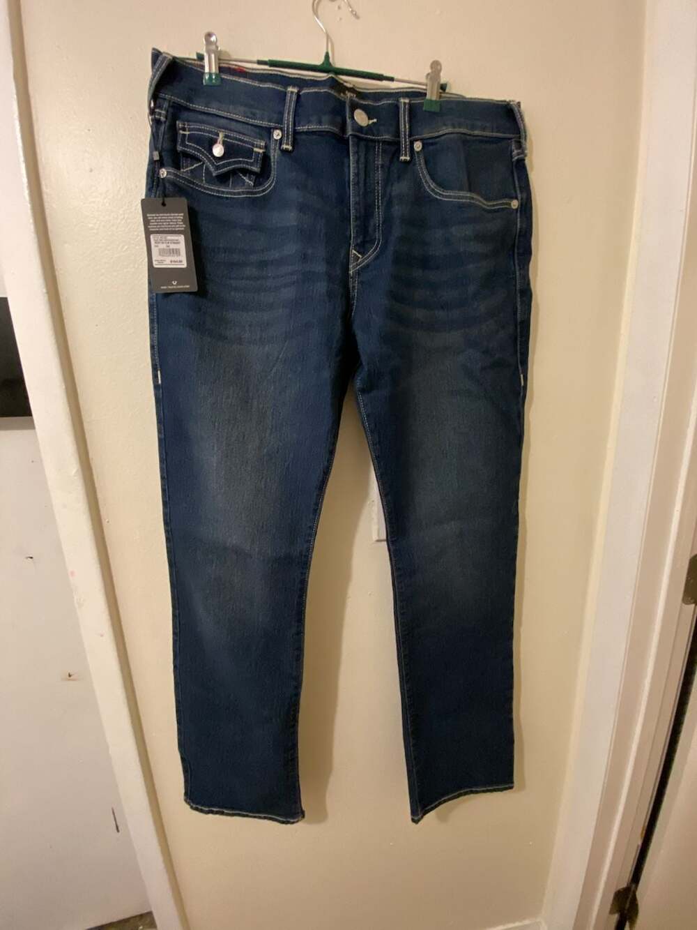 True Religion Men's Ricky SN Flap Relaxed Straight Jeans